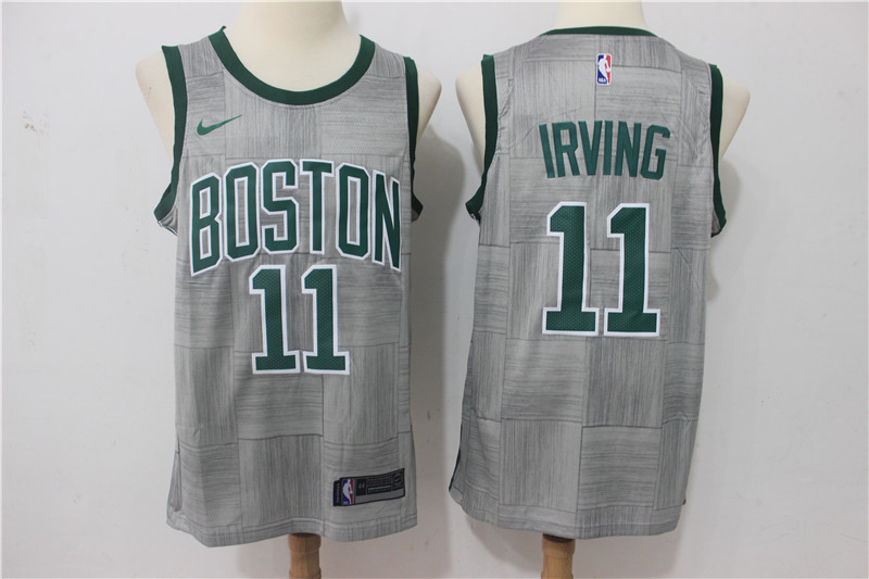 Men Boston Celtics 11 Irving Grey Game Nike NBA Jerseys